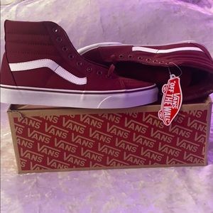 Burgundy high top vans